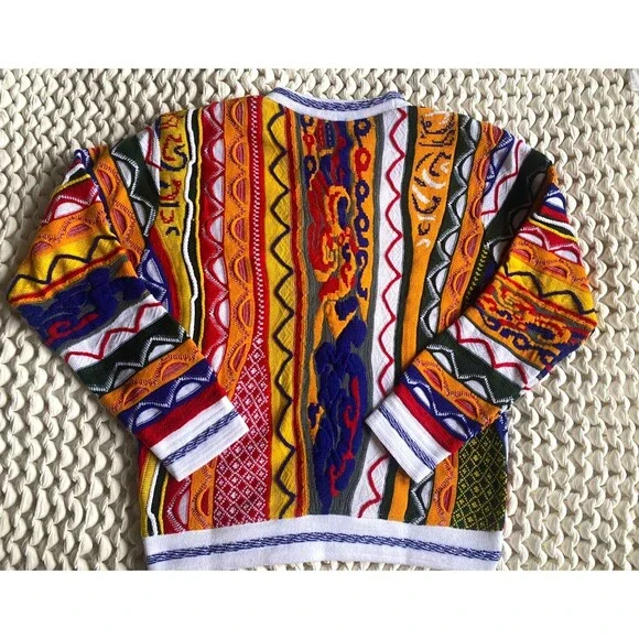 Notorious Coogi Style Sweater 90s Hip Hop Fashion BIG Costume Biggie Smalls 3D - Picture 4 of 13
